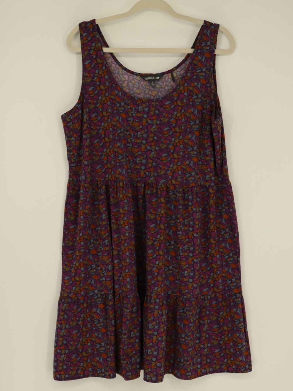 Toad&Co Sunkissed Susana Dress Large Floral Print Recycled Stretch Sleeveless
